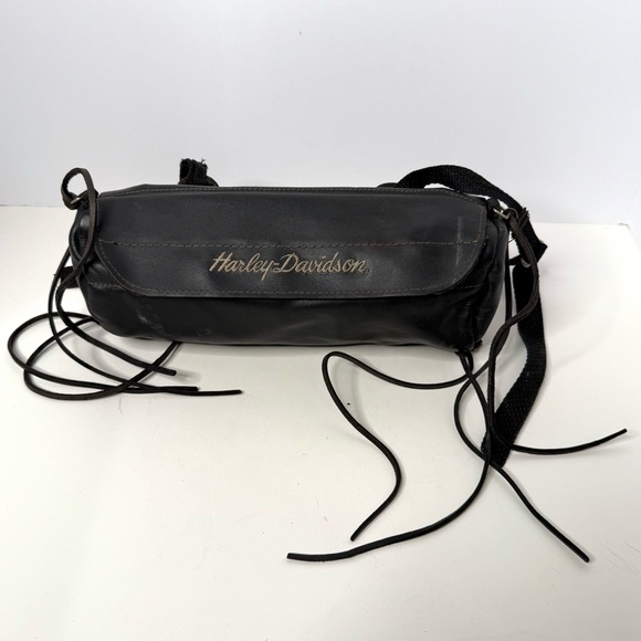 Harley-Davidson 1990’s Softtail Fat Boy Black Leather Bike Bar Bag